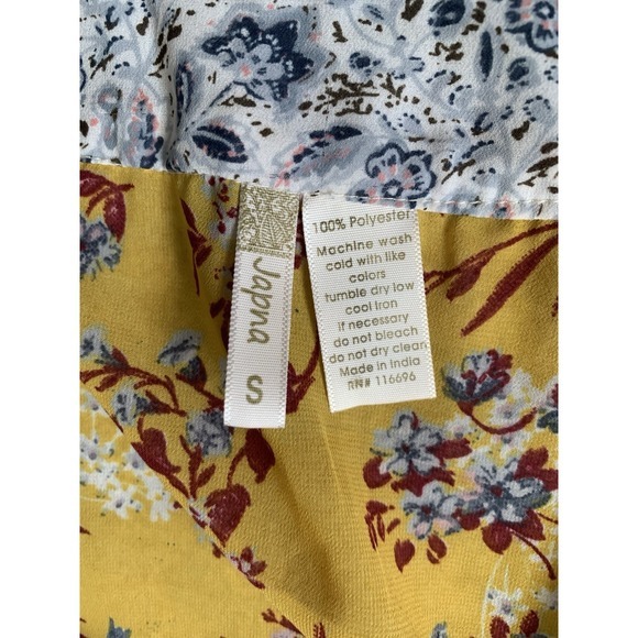 Japna Women's Sheer Floral Kimono Robe Boho Cottagecore Lightweight Yellow SMALL - Picture 5 of 5